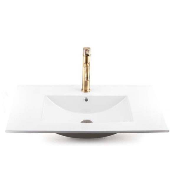 כיור אינטגרלי 80/46 ס”מ לבן